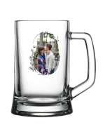 Personalizovaná pivní sklenice s květinovým ohraničením 