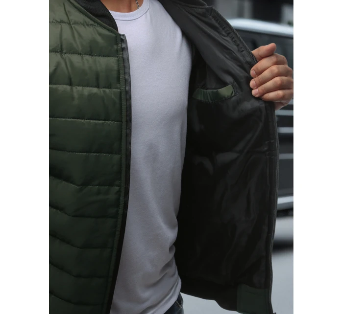 Pánska prešívaná bunda bomber zelená TX2211A