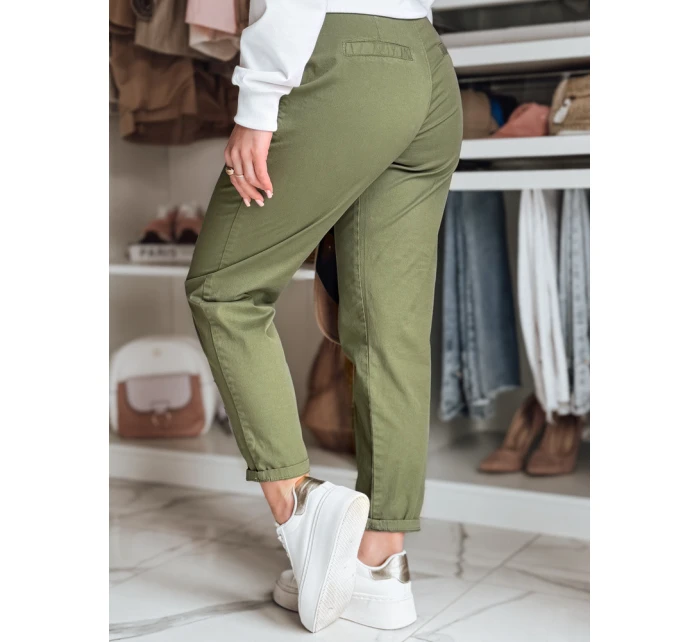 Dámské kalhoty chinos s páskem khaki Dstreet model 21986456 - FashionStreet Dámské kalhoty chinos s páskem khaki Dstreet model 21986456 - FashionStreet