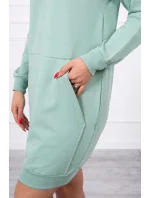 Šaty s kapucí tmavě mátové