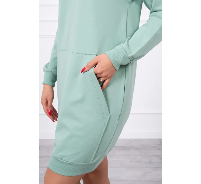 Šaty s kapucí tmavě mátové