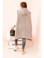 Dámská prošívaná vesta Plus Size s kapucí na zip fango