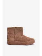 Botki Śniegowce Na Zamek Ocieplane Futerkiem Big Star OO274A524 Beżowe Botki Śniegowce Na Zamek Ocieplane Futerkiem Big Star OO274A524 Beżowe