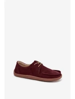 Półbuty Damskie Typu Barefoot Z Naturalnego Zamszu Zazoo 327 Bordowe