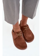 Półbuty Damskie Typu Barefoot Z Naturalnego Zamszu Zazoo 327 Brązowe