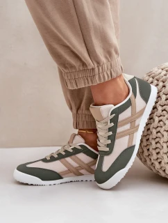 Nízke dámske tenisky béžovo-zelené Eezore