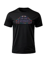 Pánské bavlněné tričko s potiskem - JÁ SU Z VESNICE - černé 