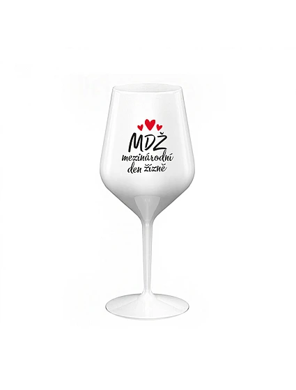 MEDZINÁRODNÝ DEŇ VÍNA - biely nerozbitný pohár na víno 470 ml