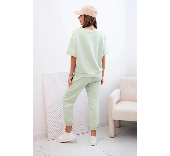 Dámsky viskózový set s krátkym rukávom a nohavicami light mint Dámsky viskózový set s krátkym rukávom a nohavicami light mint