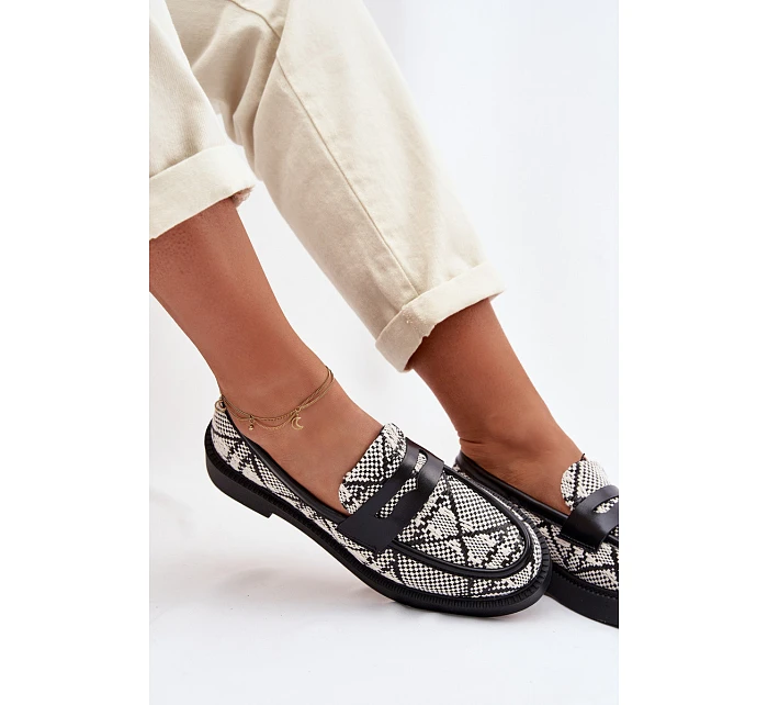 Dámské vzorované černé Mokasyny Barisa