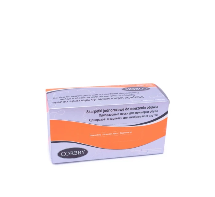 Skarpetki jednorazowe do mierzenia obuwia 120 sztuk Corbby