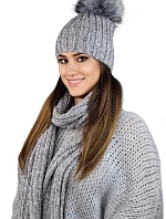 Súprava čiapky a šálu K.22.261.05 Light grey - Kamea