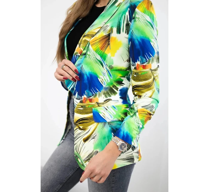 Bavlněné sako s potiskem zelené model 21241201 - Kesi