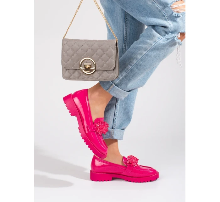 Trendy ružové dámske mokasíny bez podpätku Trendy ružové dámske mokasíny bez podpätku