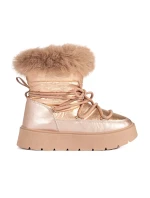 Jedinečné zlaté sněhule dámské platforma Jedinečné zlaté sněhule dámské platforma