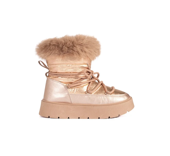 Jedinečné zlaté sněhule dámské platforma Jedinečné zlaté sněhule dámské platforma