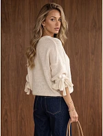 Sweter damski oversize ecru FashionStreet MY2568 Sweter damski oversize ecru FashionStreet MY2568