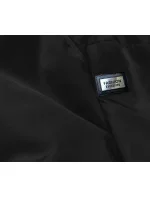 Čierna dámska bunda s ozdobnou lemovkou (B8139-1)