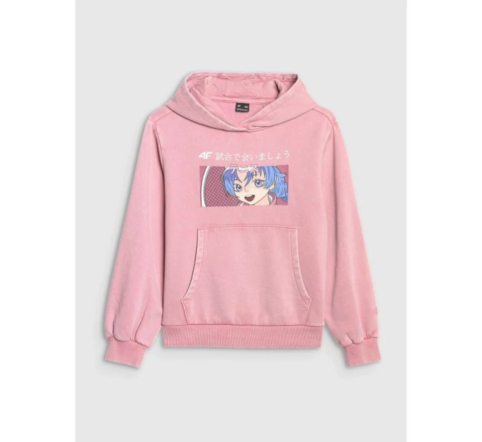 Dívčí mikina s kapucí model 21868360 - 4F Dívčí mikina s kapucí model 21868360 - 4F