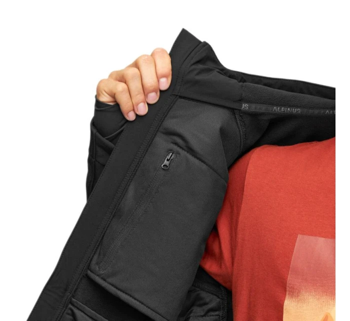 Alpinus ASO Pánska vetruodolná softshellová bunda do dažďa Black - FF18965
