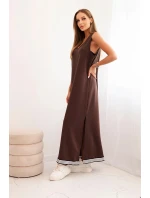 Dámský komplet s viskózou se  a dlouhou hnědý model 21268141 - K-Fashion