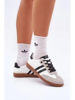 Niskie Trampki Tenisówki Damskie Biało-Czarne Loredis