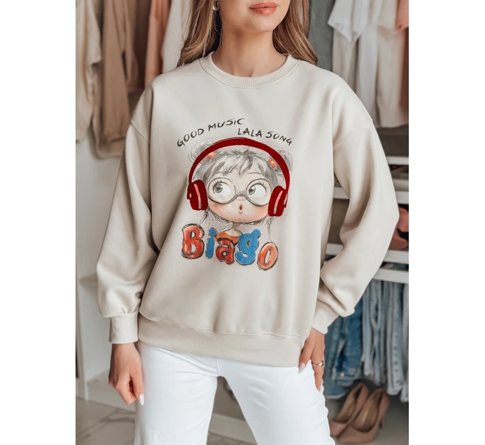 Dámská mikina s potiskem  beige Dstreet model 21989226 - FashionStreet