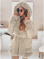 dámská zimní bunda s kožešinou světle béžová Dstreet model 21991144 - FashionStreet