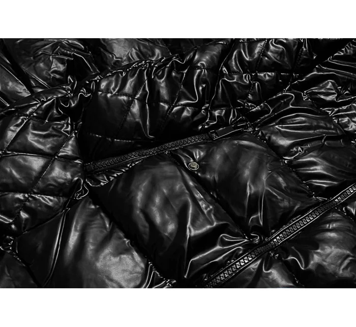 Vypasovaná čierna dámska zimná bunda (2M-028) Vypasovaná čierna dámska zimná bunda (2M-028)