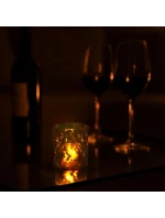 MINI DEKORATÍVNA LAMPA 6 CM JANTÁROVÁ TEPLÁ BIELA 1 LED