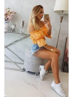 Broskyňovo sfarbená pruhovaná blúzka Broskyňovo sfarbená pruhovaná blúzka