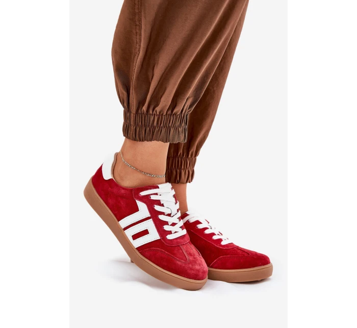 Sneakersy Sportovní Boty Semišové Červené model 21690652 - VINCEZA