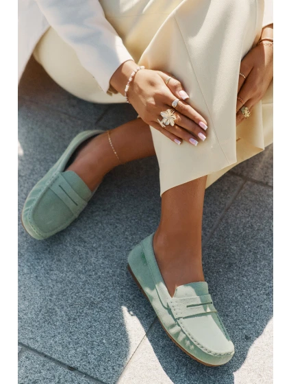 Dámské Semišové Mokasíny Big Star model 21693792 Zelené - Big Star Shoes