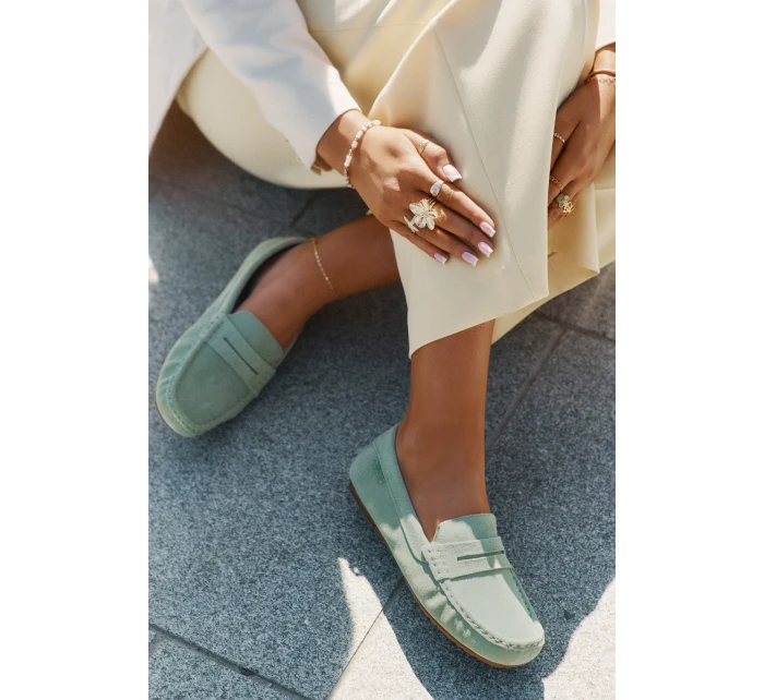 Dámské Semišové Mokasíny Big Star model 21693792 Zelené - Big Star Shoes