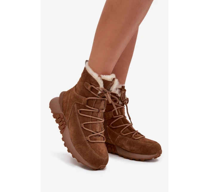 Dámské Sněhule Z Semiše S Kožíškem Big Star model 21706021 Hnědé - Big Star Shoes Dámské Sněhule Z Semiše S Kožíškem Big Star model 21706021 Hnědé - Big Star Shoes