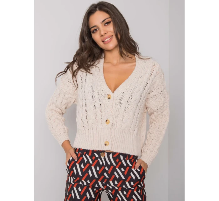 Dámský svetr model 16226337 béžový - FPrice
