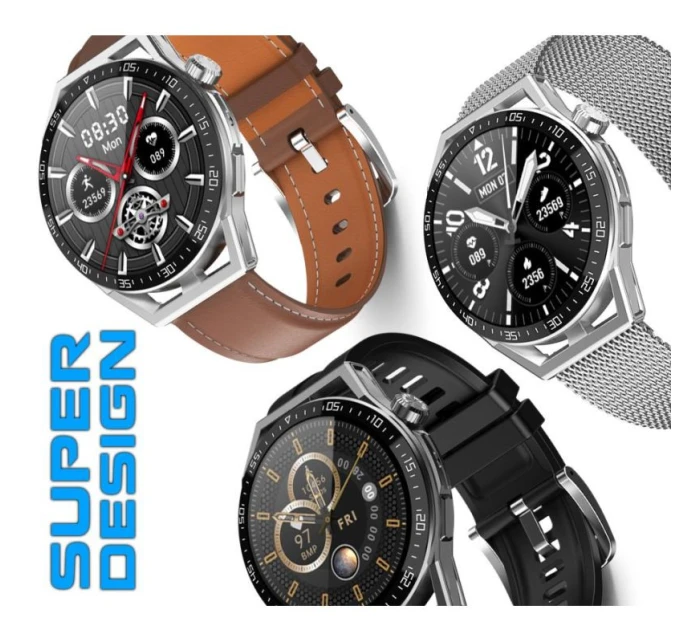 Černý silikonový řemínek + černý kožený řemínek model 21804953 - RUBICON