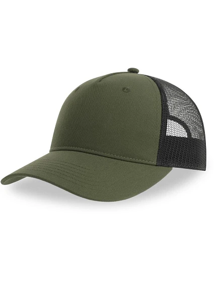 Atlantis Headwear Zion 5-panelová truckerová čiapka 33.0120 olivová/čierna Atlantis Headwear Zion 5-panelová truckerová čiapka 33.0120 olivová/čierna