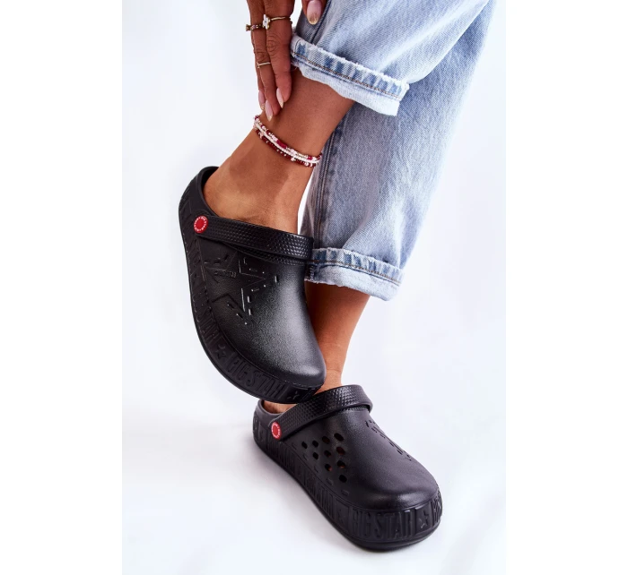 Damskie Lekkie Klapki Big Star II275001 Czarne Damskie Lekkie Klapki Big Star II275001 Czarne