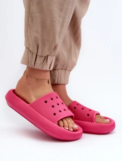 Damskie Piankowe Klapki Na Grubej Podeszwie Fuksja Beula