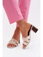 Dámské lodičky na podpatku s pásky Eko semiš Béžové Corivelle Dámské lodičky na podpatku s pásky Eko semiš Béžové Corivelle