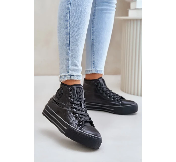 Zateplené dámske tenisky na platforme Black Zateplené dámske tenisky na platforme Black