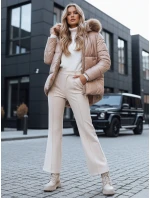 Dámská prošívaná zimní bunda light beige Dstreet model 21971465 - FashionStreet