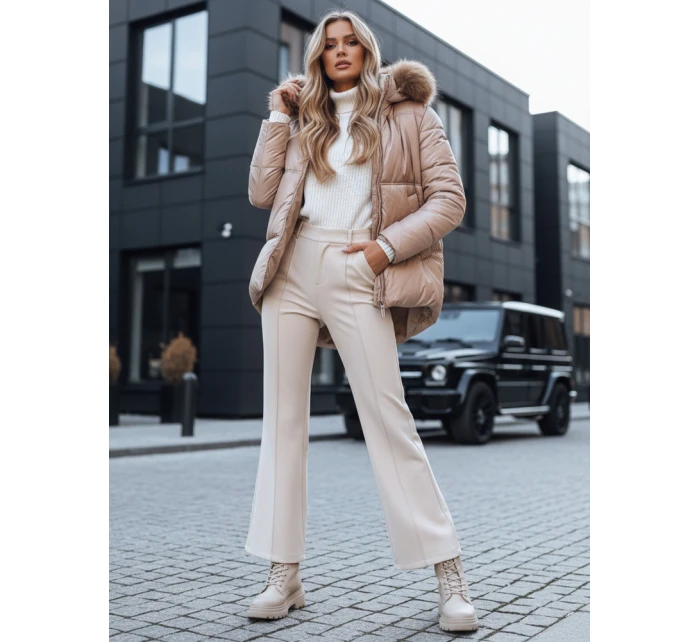 Dámská prošívaná zimní bunda light beige Dstreet model 21971465 - FashionStreet