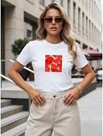 Tshirt damski z nadrukiem biały model 22267737 - FashionStreet Tshirt damski z nadrukiem biały model 22267737 - FashionStreet
