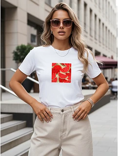 Tshirt damski z nadrukiem biały model 22267737 - FashionStreet