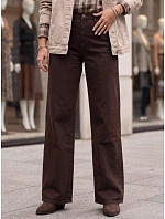 Jeansy damskie wide leg z wysokim stanem brązowe model 22361880 - FashionStreet Jeansy damskie wide leg z wysokim stanem brązowe model 22361880 - FashionStreet