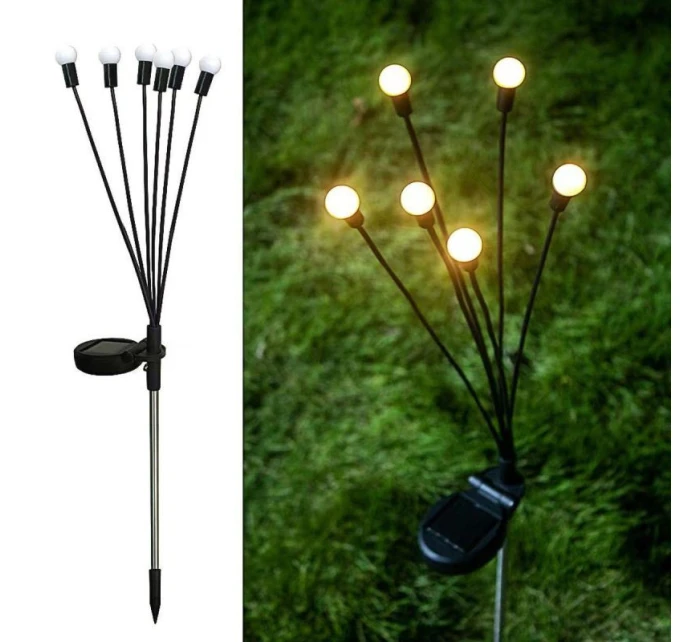 SOLÁRNA LAMPA TANCUJÚCA VO VETRE BIELE GULE 6 LED 72CM