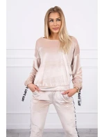 model 22014121 béžová velurová sada - K-Fashion