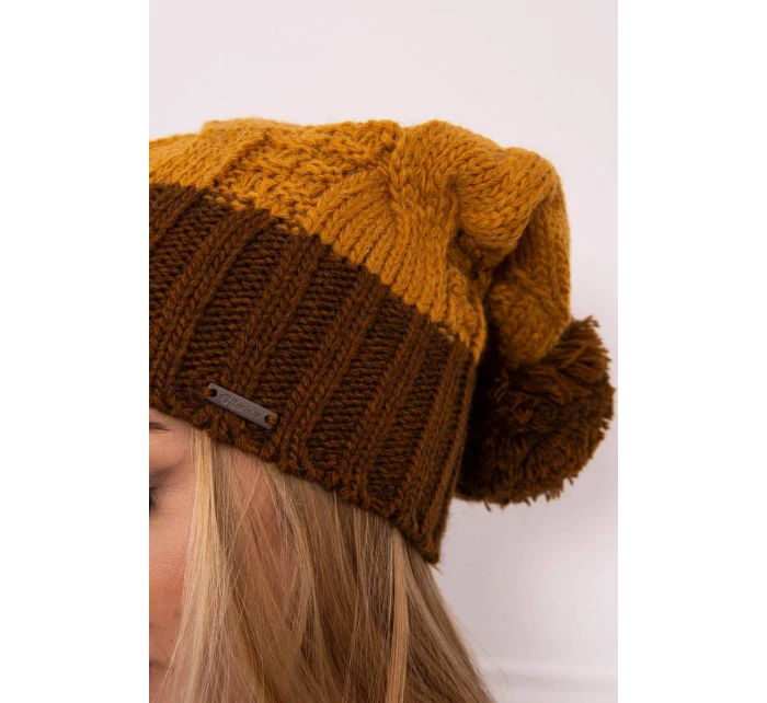 Fleecová čiapka Paris K212 horčicová+hnedá